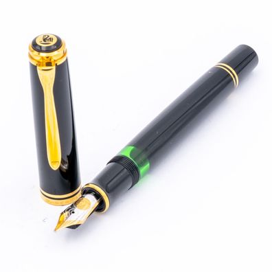 Pelikan Souverän M800 Kolben-Füller Schwarz Gold 18K B