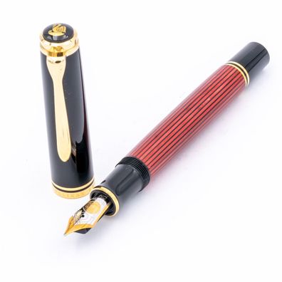 Pelikan Souverän M800 Kolben-Füller Rot Schwarz Gold 18K OM