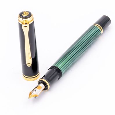 Pelikan Souverän M600 Kolben-Füller Grün Schwarz Gold 14K OB