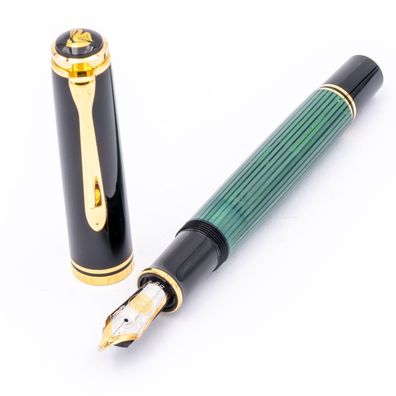 Pelikan Souverän M1000 Kolben-Füller 18K BB Grün Schwarz Gold