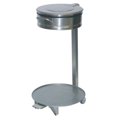 KBS Müllsackwagen 450x450x850 mm Edelstahl mit Fußpedal Deckel und Räder