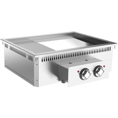 Mareno Einbau-Grillplatte 23 glatt 13 gerippt verchromte Fläche 800x625x250mm
