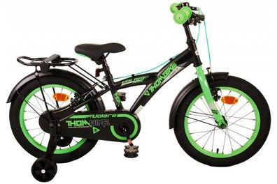 Volare Thombike Kinderfahrrad - Jungen - 16 Zoll - Schwarz Grün - Zweihandbremsen