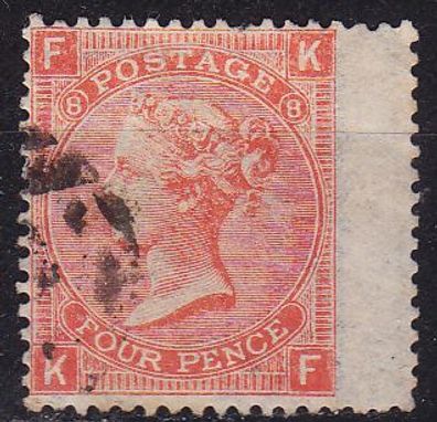 England GREAT Britain [1865] MiNr 0024 Platte 08 BR ( O/used ) [01]