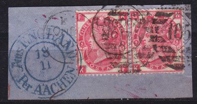 England GREAT Britain [1867] MiNr 0028 Platte 5 ( BStk ) [03] 2er