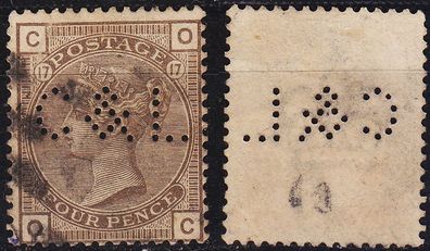 England GREAT Britain [1880] MiNr 0061 Platte 17 ( OO/used ) [01] perfin