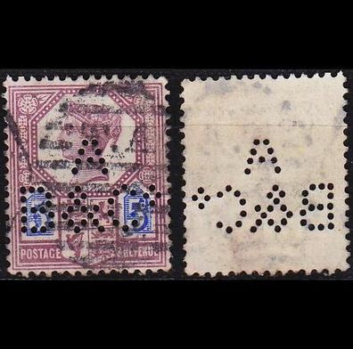 England GREAT Britain [1887] MiNr 0093 ( O/used ) [03] Firmenlochung perfin