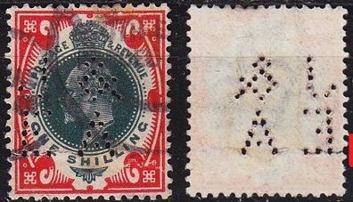 England GREAT Britain [1902] MiNr 0114 ( O/used ) [03] Firmenlochung perfin