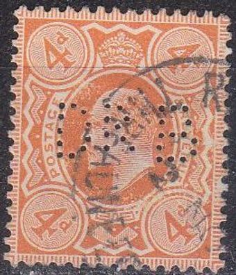 England GREAT Britain [1902] MiNr 0119 A ( O/used ) [05] Firmenlochung perfin