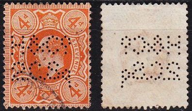 England GREAT Britain [1902] MiNr 0119 B ( O/used ) [02] Firmenlochung perfin