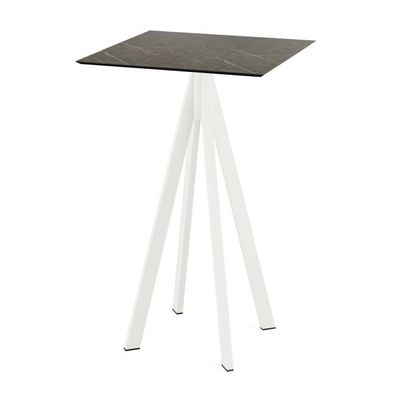 Möbel Infinity Stehtisch Weiß Gestell Midnight Marble Hpl 70X70 Cm