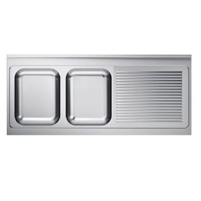Gastro-Inox 2 Spülbecken links aus Edelstahl AISI 304 1600x700x40mm