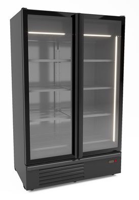 Tiefkühlschrank 2 Glastüren Schwarz 1230L