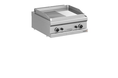 Bergman Profilline Plus 700 Gas-Grillplatte ½ Glatt, ½ Gerilltt - Verchromt- 11 Kw