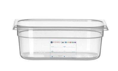 Gastronorm Behälter 1/4, Hendi, Gn 1/4, 2,8L, Transparent, 265X162X(H)100Mm