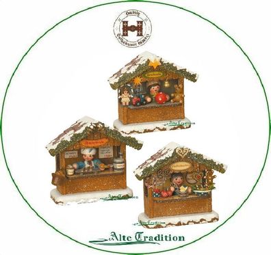 Hubrig Winterhaus 3er Set Markthäuser Bratwursthäusel, Geschenkehäusel Pfefferk