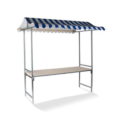 Professional Verkaufsstand Marktstand Blau-Weiß, Feuerbeständige Pvc Plane, Fichte