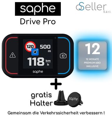 Saphe Drive Pro + Gratis Halterung + Inklusive gratis 12 Monats ABO