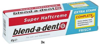 3 X Blend a Dent Super Haftcreme extra stark frisch 47g Neu und OVP