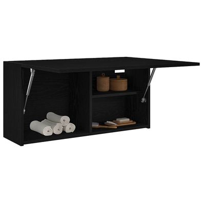 vidaXL Bad-Wandschrank Schwarz 80x25x40 cm Holzwerkstoff