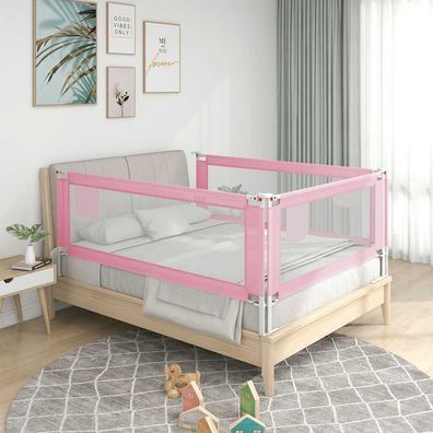 vidaXL Kleinkind-Bettschutzgitter Rosa 120x25 cm Stoff