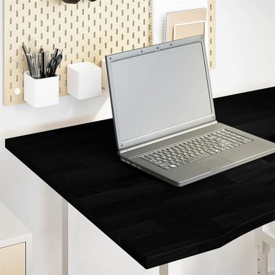 vidaXL Schreibtischplatte Dunkelbraun 100x80x2,5 cm Massivholz Eiche