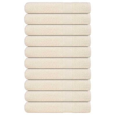 vidaXL Saunatücher 10 Stk. Creme 80x200 cm 360 g/m² 100% Baumwolle