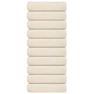 vidaXL Handtücher 10 Stk. Creme 50x100 cm 360 g/m² 100% Baumwolle