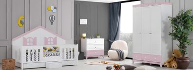 Kinderzimmer Set Modern Besteht Aus Kinderbett Schrank Kommode 3Tlg Neu