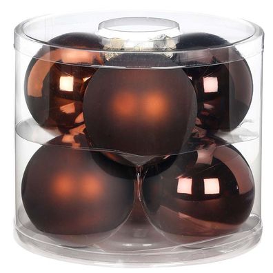 Weihnachtskugeln 6 Stk 10cm Cognac Diamond