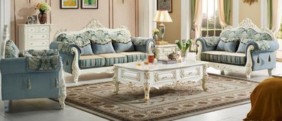 Sofagarnitur Set 3 + 2 + 1 Sitz Wohnzimmer Garnitur Design Klassisch 3Tlg