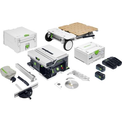 Festool Akku-Tischkreissäge CSC SYS 50 EBI-Set Ø 168 mm / 2x 5,0 Akku + Lad