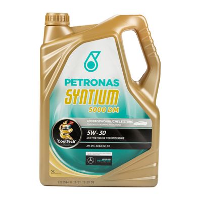 Petronas Syntium 5000 DM Motoröl Öl 5W30 5 Liter C3/C2 SN MB 229.52/51 Dexos 2