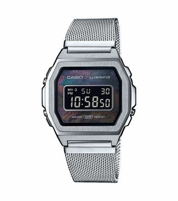 Casio Vintage Klassiker Digitaluhr Milanaise Edelstahl A1000M-1BEF