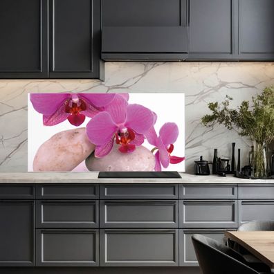 banjado® Küchenrückwand aus gehärtetem Glas magnetisch Motiv Orchidee