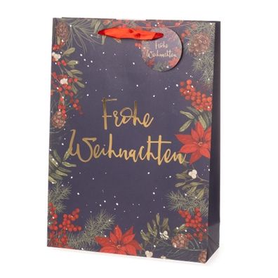 Geschenktüten Weihnachten, Edle Winterblumen 10 Papiertüten Papier Tragetaschen