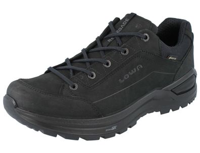 LOWA Renegade GTX Lo wide Herren Trekkingschuhe Wanderschuhe schwarz Nubukleder