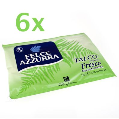 Paglieri Felce Azzurra FRESCO Körperpuder Talk 6x 100g Nachfüllbeutel