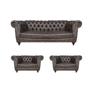 Modern Design Set 3Tlg Chesterfield Wohnzimmer 2X Sessel Einrichtung