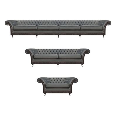 Wohnzimmer 3Tlg Polstermöbel Garnitur Designer Set Sofagarnitur Chesterfield