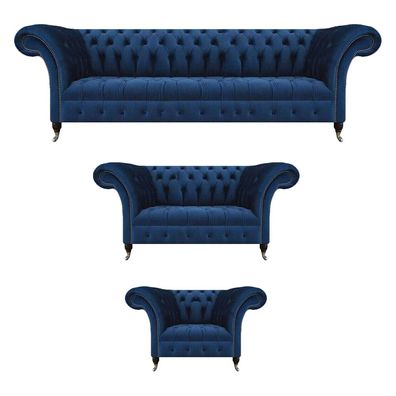 Chesterfield Designer Set 3Tlg Wohnzimmer Designer Polstermöbel Einrichtung
