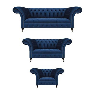 Wohnzimmer Neu Designer Set 3Tlg Chesterfield Polstersitz Polstermöbel