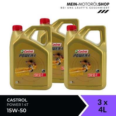 Castrol Power 1 4T 15W-50 3x4 Liter