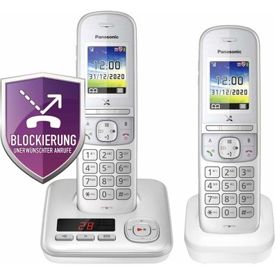 Panasonic KX-TGH722GG Schnurlostelefon-Set mit Anrufbeantworter silber