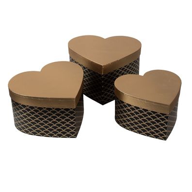 Clayre & Eef Aufbewahrungsbox 3er Set 27x24x15 / 24x21x14 / 21x19x12 cm Schwarz