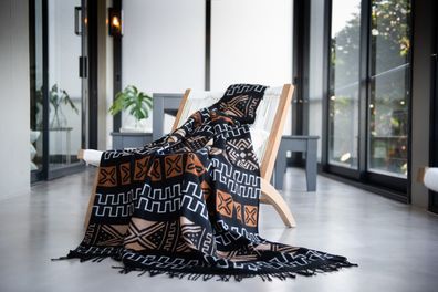 YAADU Afrikanische Decke Sikasso 180x130cm - Sofadecke, Wohndecke , Tagesdecke