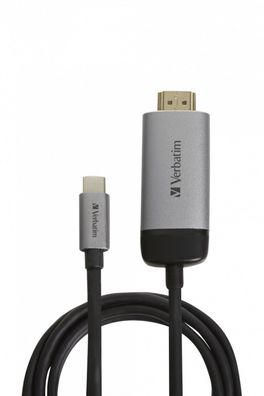 Adapterkabel, USB 3.1-C, HDMI 4K, silber-schwarz - USB-C® auf HDMI 4K Adapter