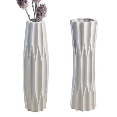 Casablanca Vase Taglio Keramik, eiß matt 2f. sort. Höhe: 46 cm Ø 13.50 cm 46643