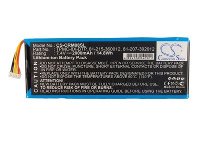 Ersatzakku - CS-CRM08SL - Crestron 6502269 / 81-207-392012 - 7,4 Volt 2000mAh Li-Ion