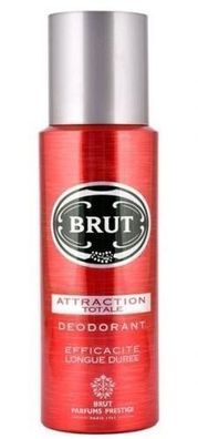 Brut Attraction Totale Deodorant Spray, 200ml - Sinnlicher holziger Duft